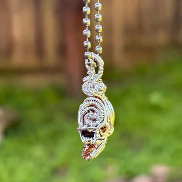 Sassy Silver & Copper Quartz & Garnet Necklace